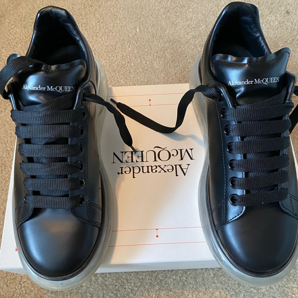 Alexander McQueen Black Leather Sneakers